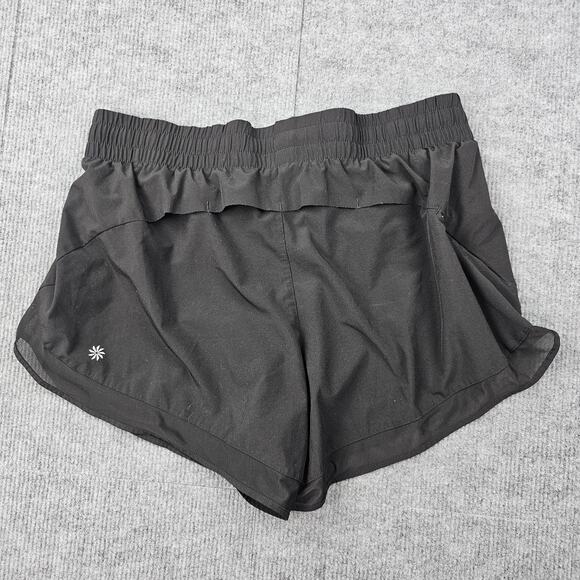 Athleta Shorts Womens Medium Black Mesh Racer Run 4" Running Athletic Quick Dry - Picture 4 of 5